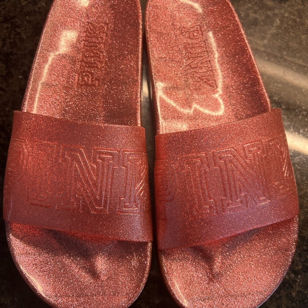 PINK Victoria's Secret Shimmer Slides